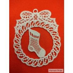 Csipke dísz keretben - csizma