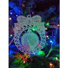 Csipke dísz keretben - gömb