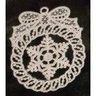 Csipke dísz keretben - hópehely